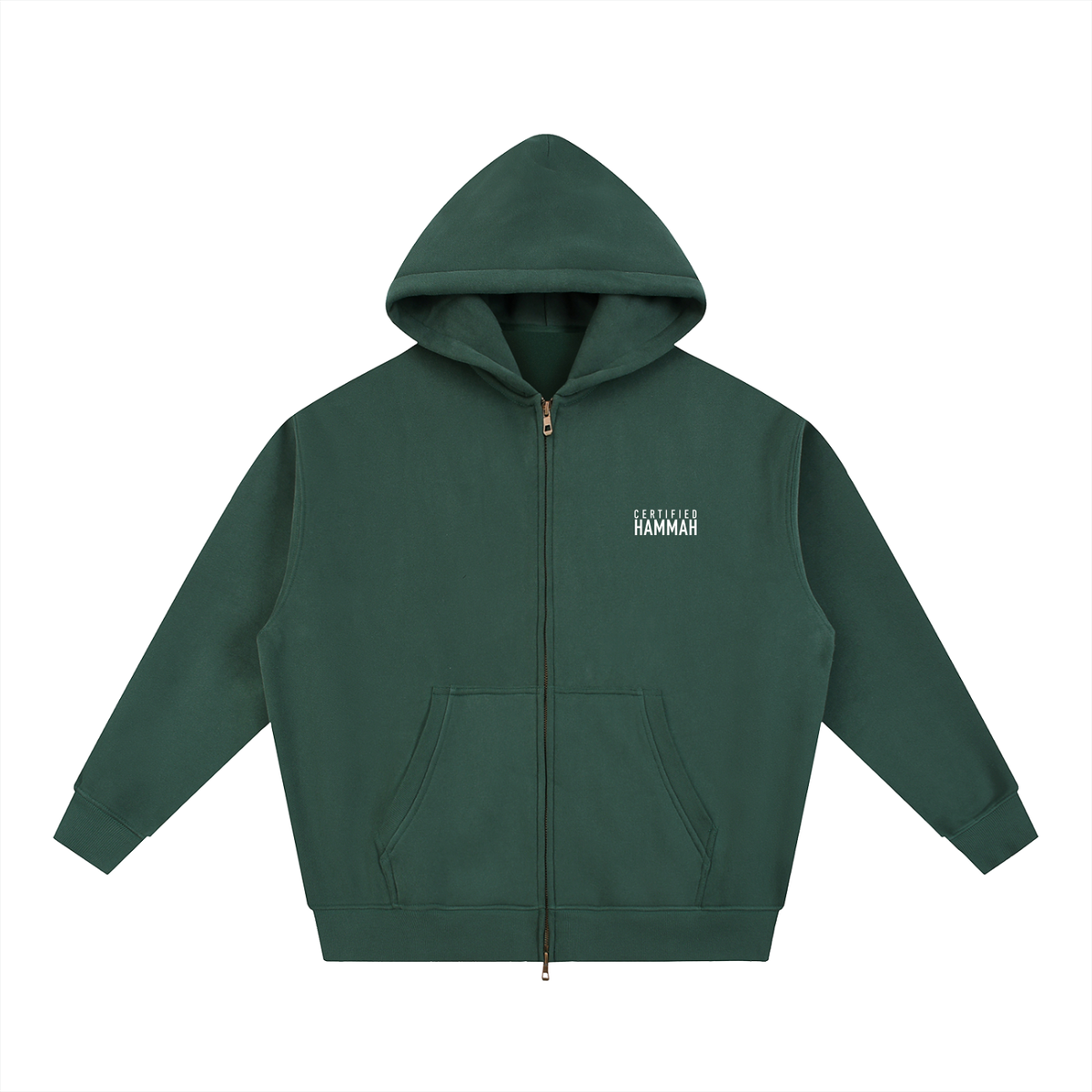Adult “Certified Hammah” Essential Oversized Fleece Boxy Zip-Up Hoodie (Up to 2XL)