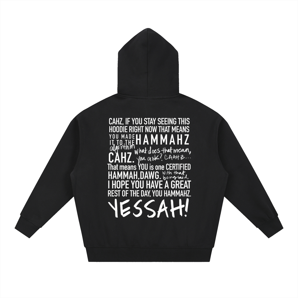Adult “Certified Hammah” Essential Oversized Fleece Boxy Zip-Up Hoodie (Up to 2XL)