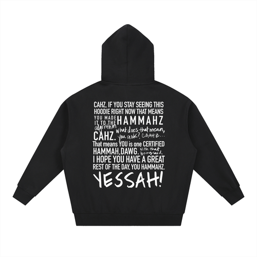 Adult “Certified Hammah” Essential Oversized Fleece Boxy Zip-Up Hoodie (Up to 2XL)