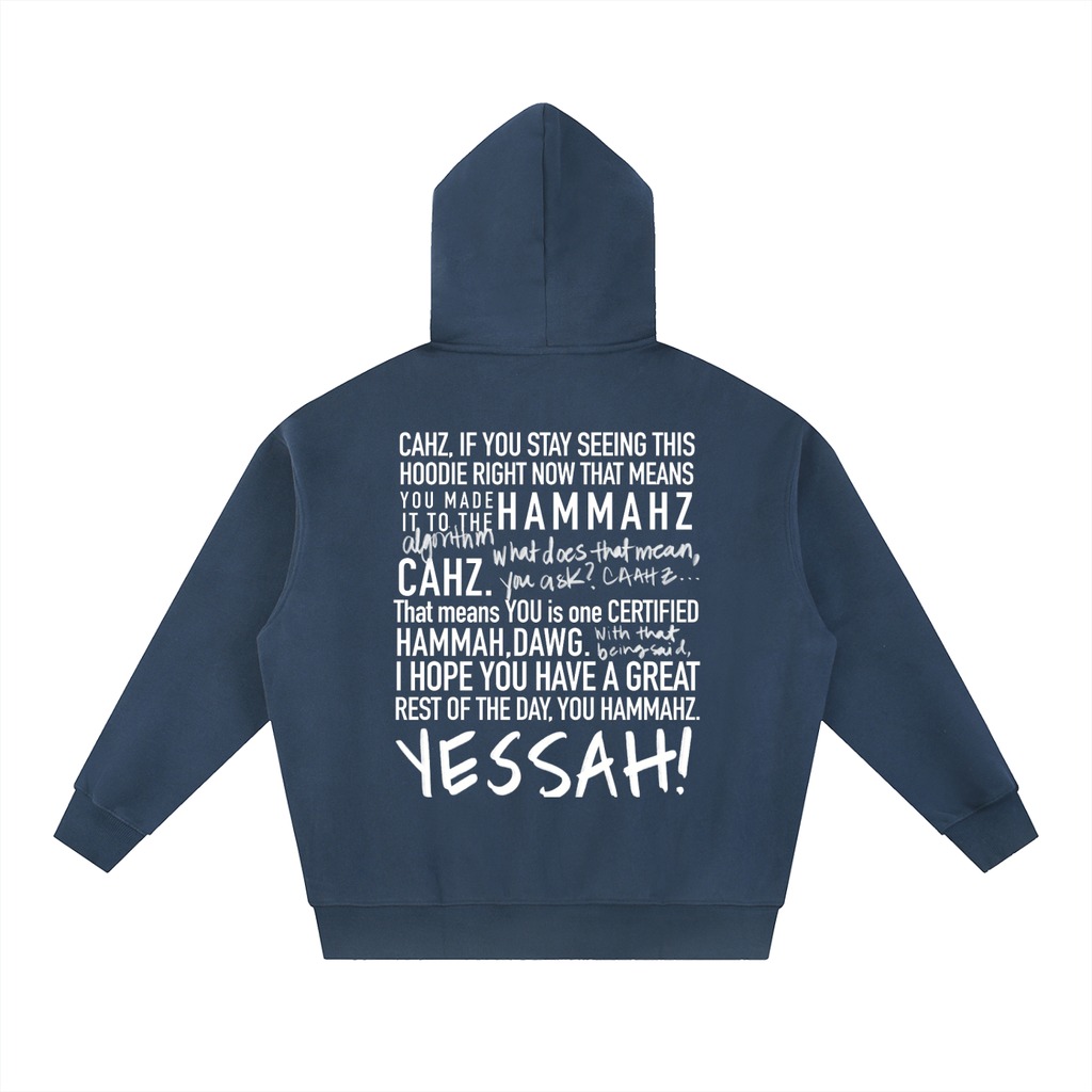 Adult “Certified Hammah” Essential Oversized Fleece Boxy Zip-Up Hoodie (Up to 2XL)