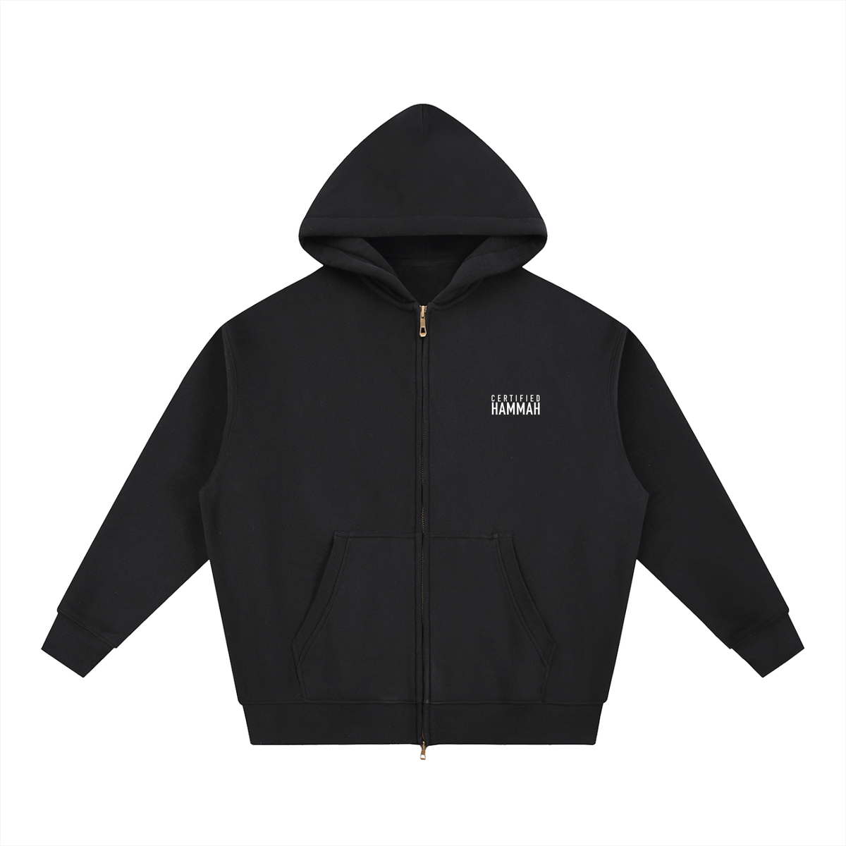 Adult “Certified Hammah” Essential Oversized Fleece Boxy Zip-Up Hoodie (Up to 2XL)