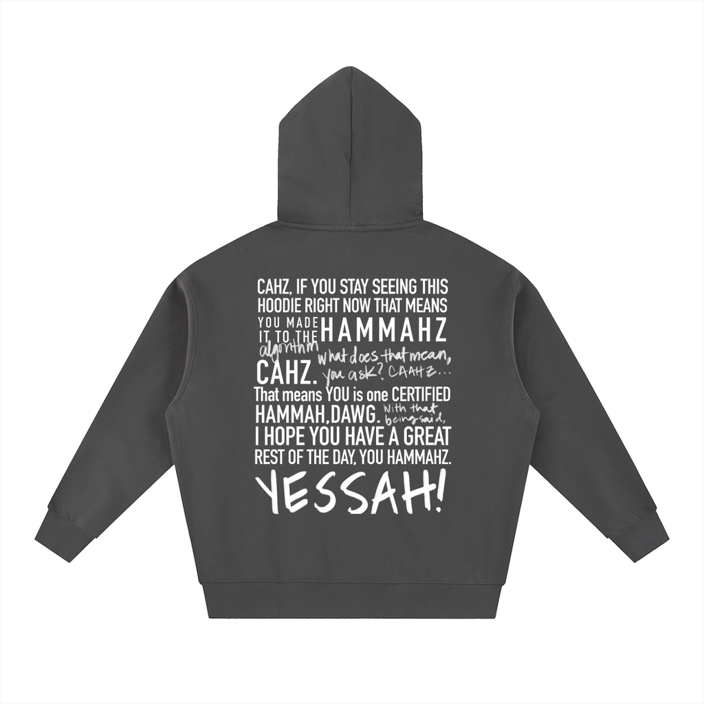 Adult “Certified Hammah” Essential Oversized Fleece Boxy Zip-Up Hoodie (Up to 2XL)