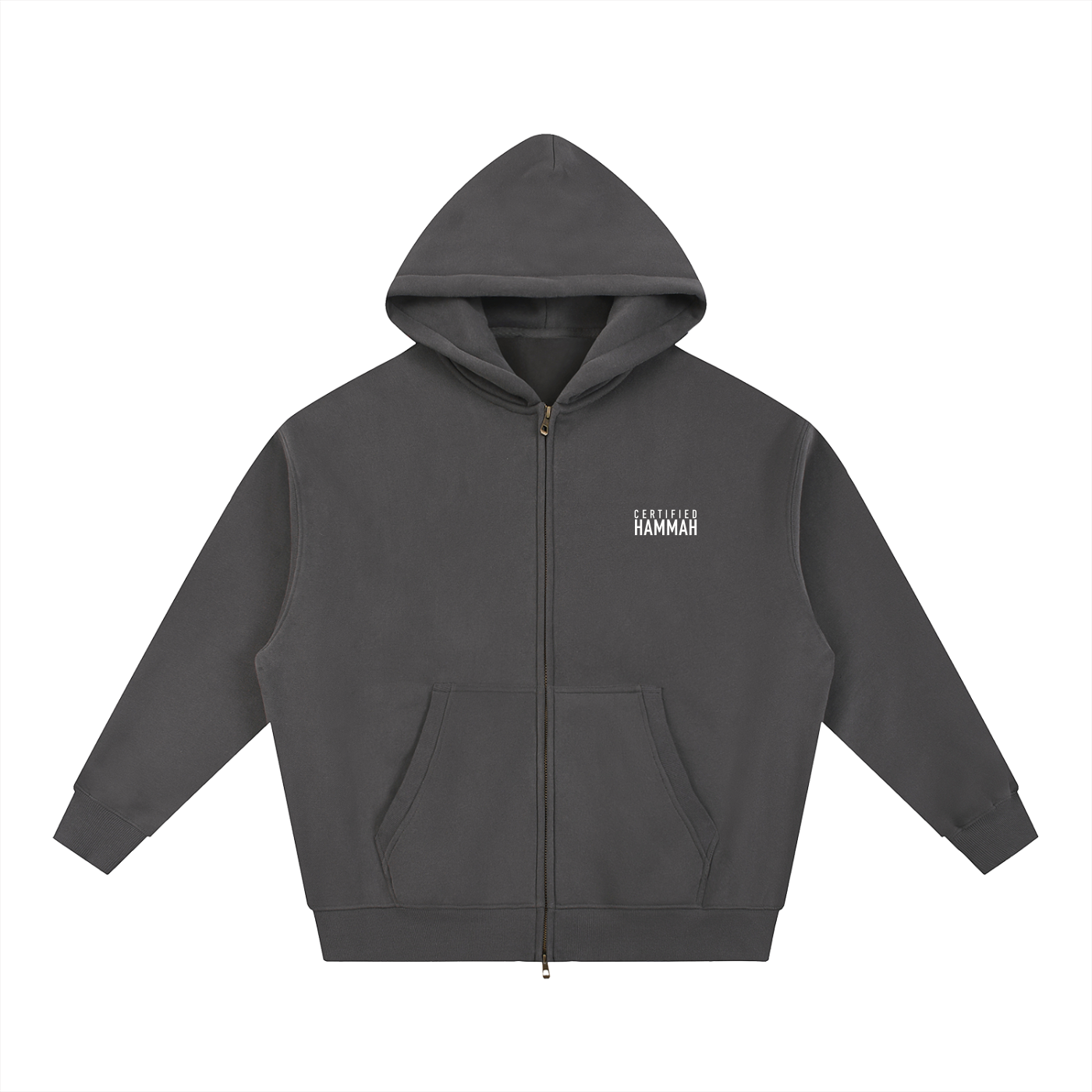 Adult “Certified Hammah” Essential Oversized Fleece Boxy Zip-Up Hoodie (Up to 2XL)