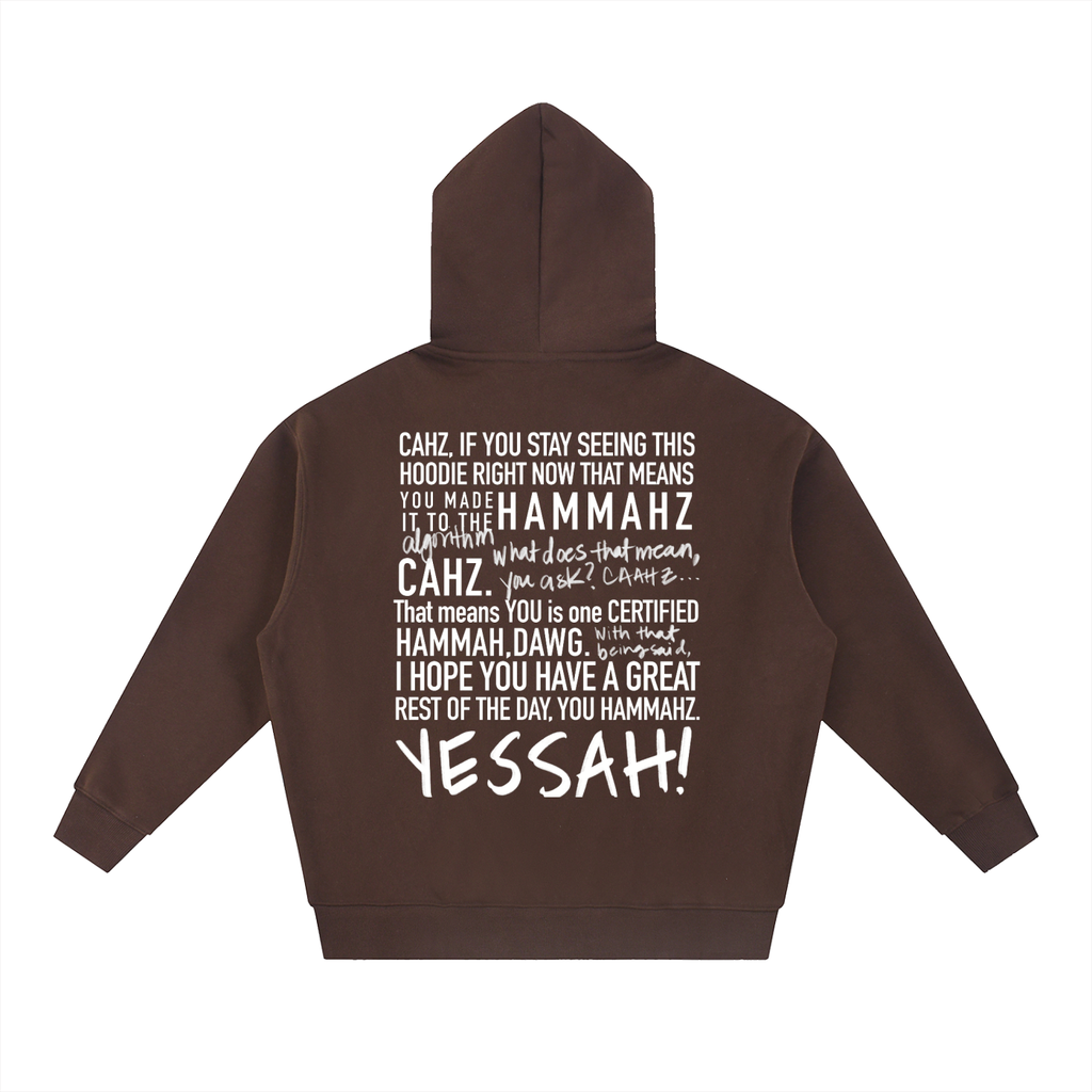 Adult “Certified Hammah” Essential Oversized Fleece Boxy Zip-Up Hoodie (Up to 2XL)